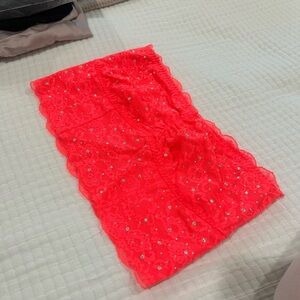 PINK Pink Lace Bandeau with Rhinestones